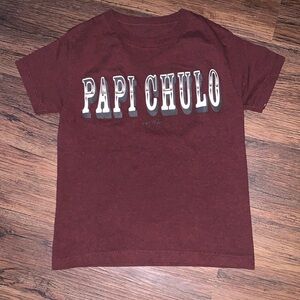 Ring of fire‎ “papi chulo” T-shirt size 4 burgundy & black